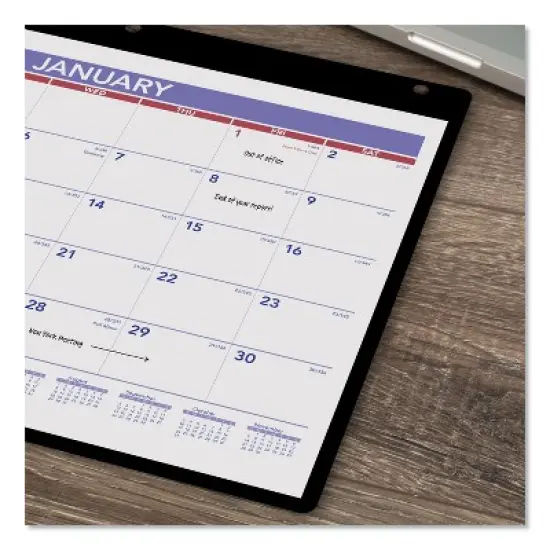 Monthly Desk/Wall Calendar with Plastic Backboard and Bonus Pages, 11 x 8, White/Violet/Red Sheets, 12-Month (Jan-Dec): 2026 image {2}