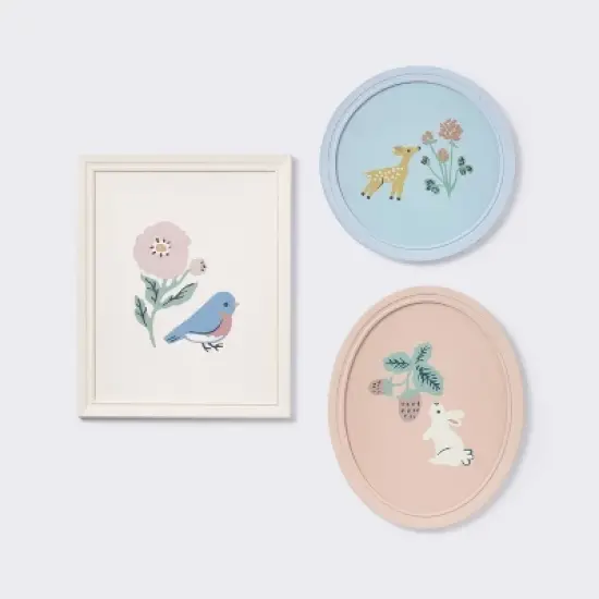 3pk Story Book Floral Framed Wall Art - Cloud Island&trade; image {3}