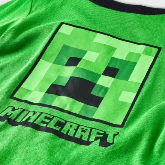 Boys' Minecraft 4pc Pajama Set - Green/Black image {2}
