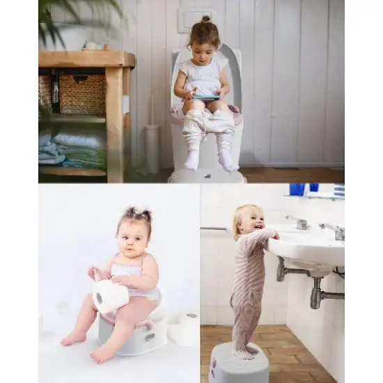 BabyBond 3 in 1 Potty Training Toilet & Training Seat & Sturdy Step Stool,Pink image {4}