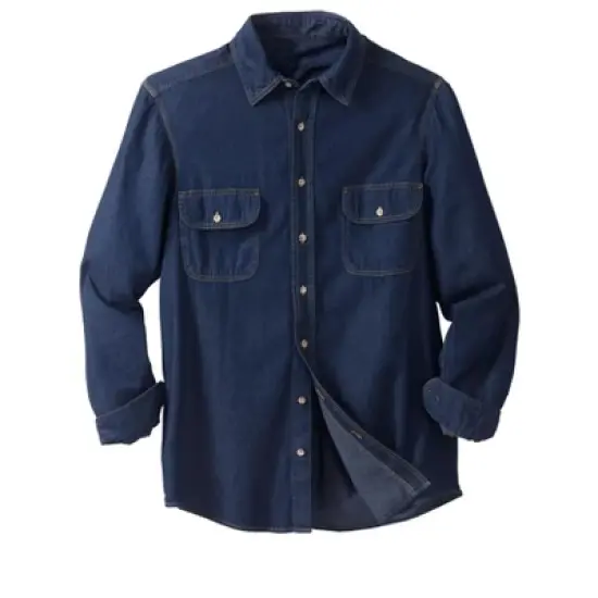 Boulder Creek by KingSize Men's Big & Tall  Long Sleeve Denim and Twill Shirt image {1}