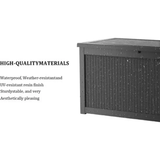 Decksplore 55/120/180/230/260 Gal Deck Box Outdoor Storage Box Patio Gardening Tools Water and UV Resistant for Patio image {11}