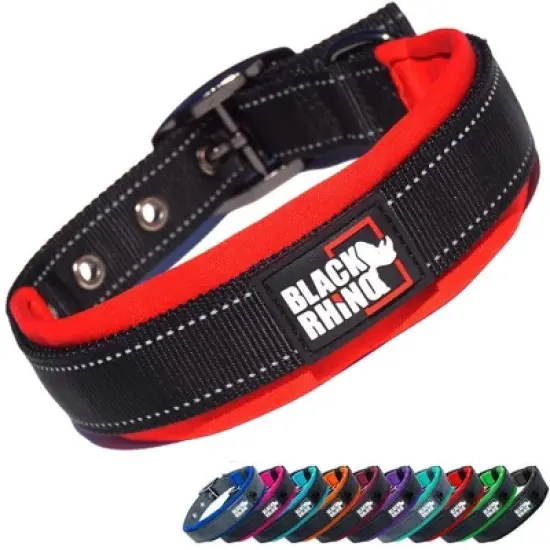 Black Rhino Ultra Soft Neoprene Padded Dog Collar - X Large - Black image {4}