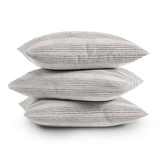 Holli Zollinger Linen Stripe Rustic Outdoor Throw Pillow Black/White - Deny Designs image {2}