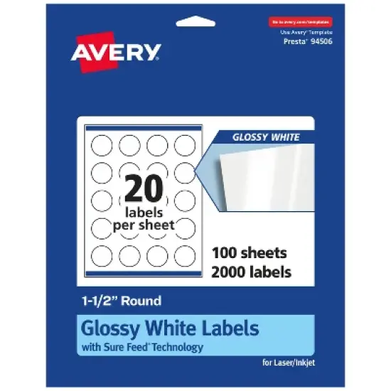 Avery Round Labels with Sure Feed, 1.5" Diameter image {9}