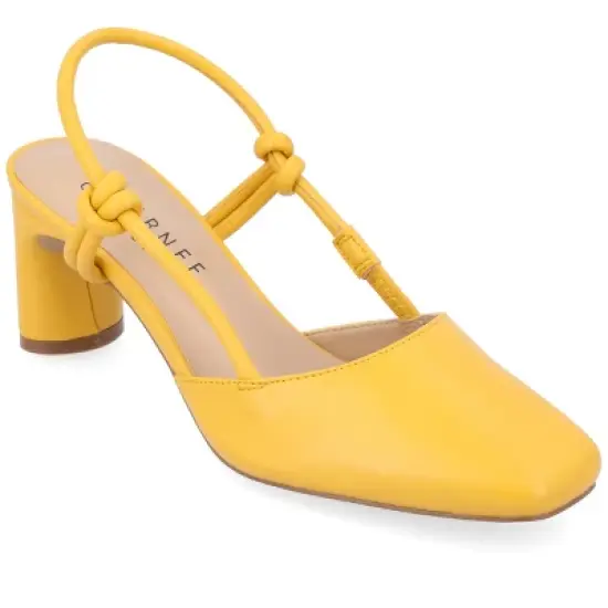 Journee Collection Womens Margeene Sling Back Covered Block Heel Pumps image {13}