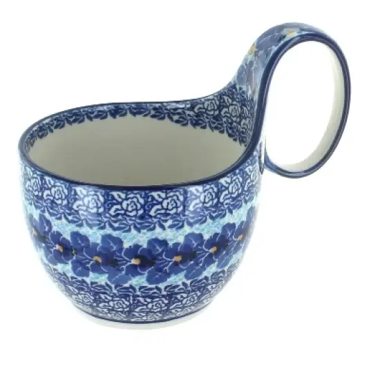 Blue Rose Polish Pottery 845 Ceramika Artystyczna Soup Mug image {15}