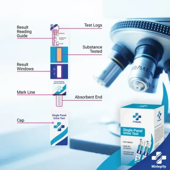 Mintegrity [5pk] - Marijuana (THC) Single Panel Drug Tests Card, Single Panel THC Screen Urine Drug Test Card with 50 ng/ml Cutoff Level image {2}