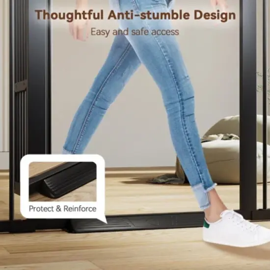 GOTGELIF Pet Gate 55.1" Extra Tall 29.5-40.6" Wide Auto Close Pressure Mount Gate - Adjustable Cat Door image {4}