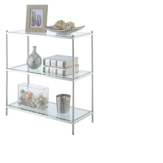 30.25" Royal Crest 3 Tier Bookcase Chrome  - Breighton Home image {1}
