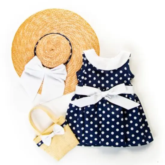 The Queen's Treasures 18 Inch Doll 1950's 3 Pc Polka Dot Dress Doll Clothes image {5}