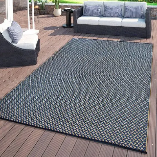World Rug Gallery Contemporay Solid Reversible Plastic Outdoor Rugs image {1}