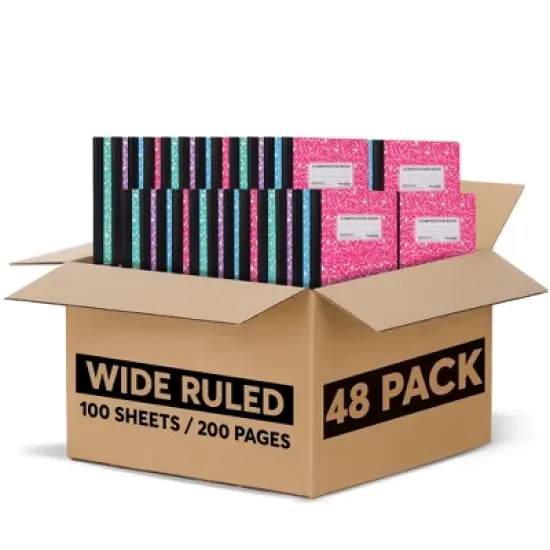 Manaloom Wide Ruled Composition Notebooks &ndash; 100 Sheets, 9.75" x 7.5", Sewn Binding &ndash; Soft Color Notebooks for School, Work, Journaling image {6}