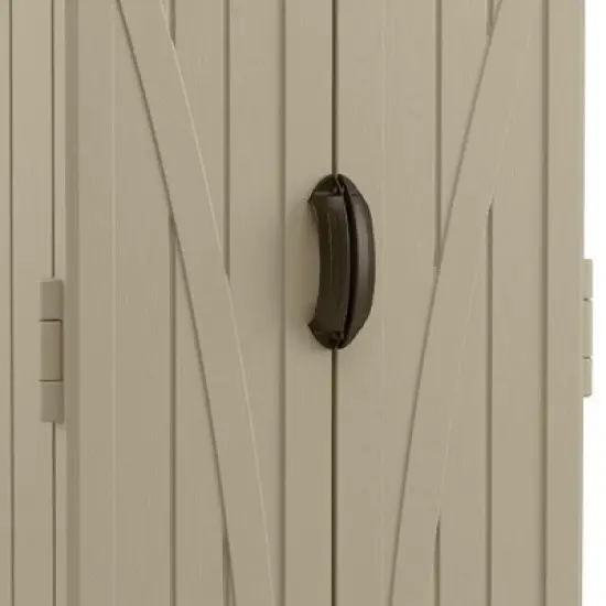 Suncast BMS2000 22-Cubic Feet Durable All-Weather UV-Resistant Vertical Tall Storage Shed for Garden, Backyard, Patio, or Pool Supplies, Brown image {2}