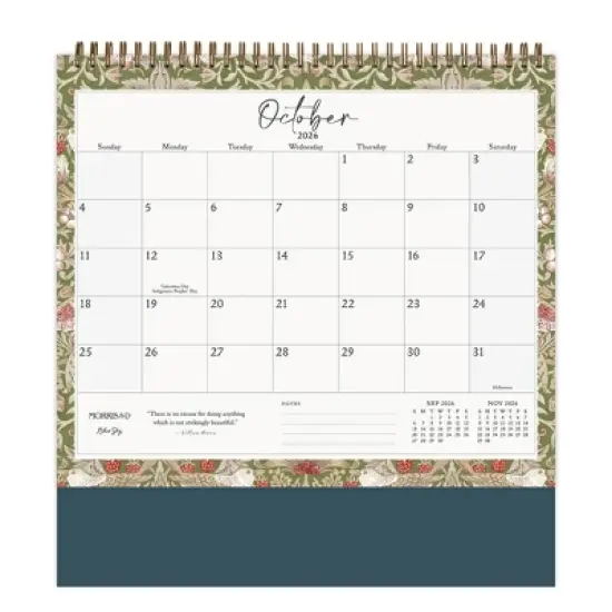 Morris & Co. by Blue Sky 7.5"x6.25" 2026 Monthly Desk Calendar Multi Design image {7}