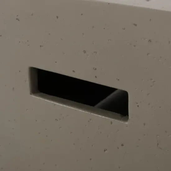 GDFStudio Fernhill Outdoor 50,000 BTU Lightweight Concrete Rectangular Fire Pit Table with Tank Holder, Light Gray image {8}