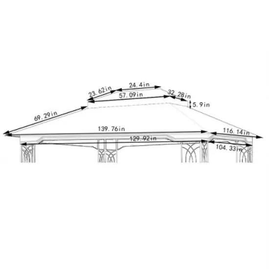 Gulches 10x12 Ft Outdoor Patio Gazebo Replacement Canopy - Double Tiered Roof Top Cover (Frame Not Included) for Gazebo, Brown Color (TOP ONLY) image {4}