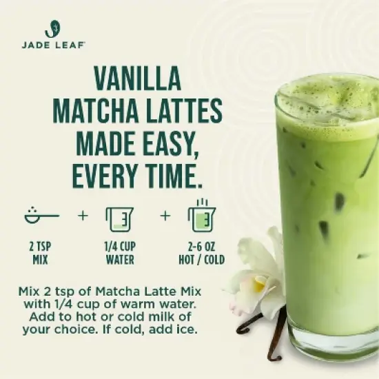 Jade Leaf Organic Vanilla Flavored Matcha Latte Mix - 3.5oz image {3}
