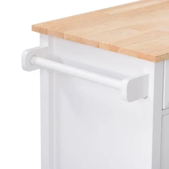 Sage Wood Kitchen Cart with Cupboard White - CorLiving image {7}