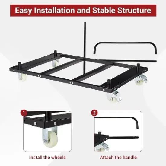 Steel Panel Truck, 1500 Lbs Panel Dolly Cart with 4 Inch Swivel Casters, Heavy Duty Drywall Sheet Cart for Warehouse, Black image {2}