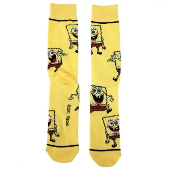 SpongeBob SquarePants Cartoon Character Casual Crew Socks for Boys 3-Pack image {1}