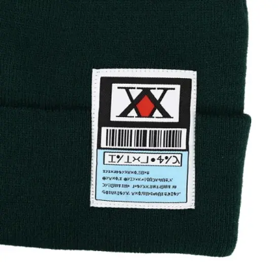 Hunter X Hunter Ribbed Knitted Green Beanie Hat image {1}