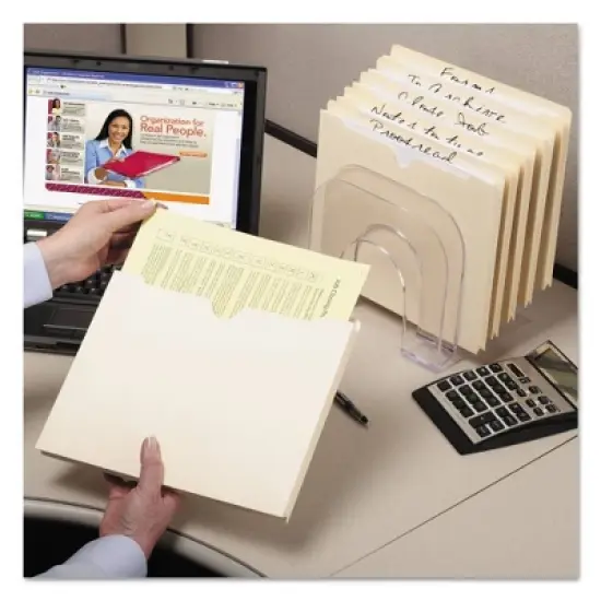 Smead Double-Ply Pocket File Jacket, 1 1/2" Accordion Expansion, Ltr, 11 Point Manila, 50/Box: Accordion File Organizer, Off-White image {5}