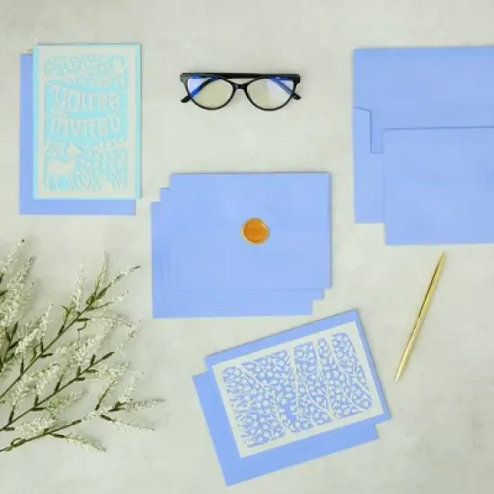 Juvale 96 Pack Light Blue 5x7 Envelopes for Invitations, A7 Size for Mailing Greeting Cards, Wedding, Bridal Shower image {1}