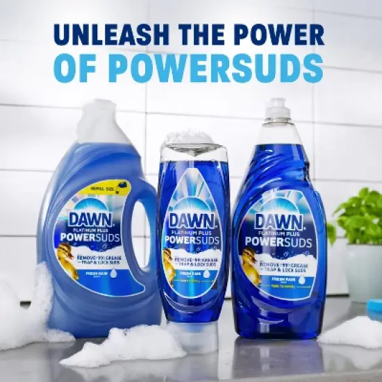 Dawn Platinum Plus PowerSuds Ez Squeeze Dish Soap - Fresh Rain - 17.4 fl oz image {9}