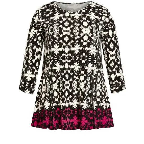 Women's Plus Size Primrose Border Tunic - ivory | AVENUE STUDIO image {2}