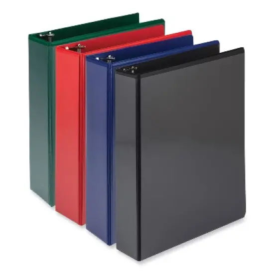 Samsill Durable D-Ring View Binders, 3 Rings, 2" Capacity, 11 x 8.5, Black/Blue/Green/Red, 4/Pack image {5}