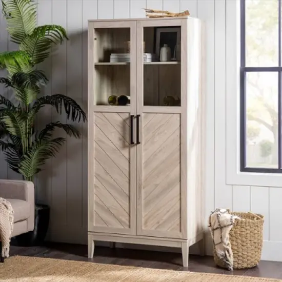 68" Boho Modern Tall Storage Wood Cabinet - Saracina Home image {13}