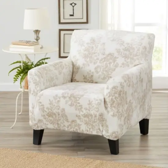 Great Bay Home Stretch Velvet-Plush Washable Chair Slipcover image {13}