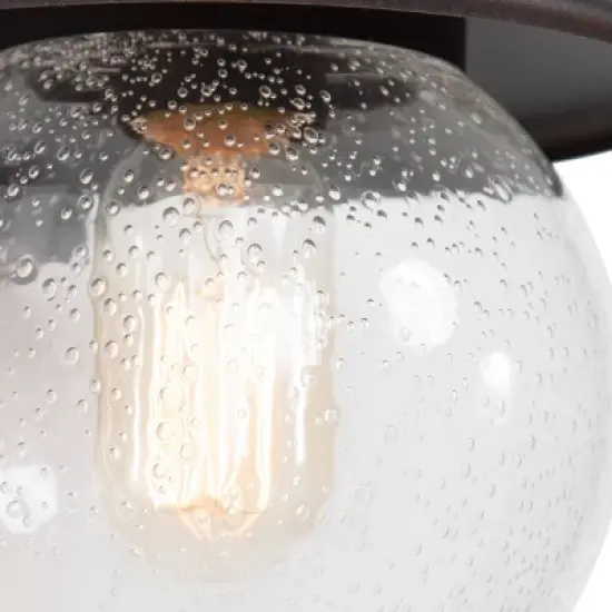 2pk 12.5" Metal/Glass Globe Outdoor Wall Lamps Rusty - LNC image {3}