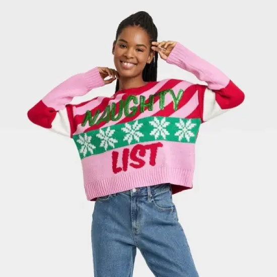 Women's Naughty List Graphic Sweater image {4}