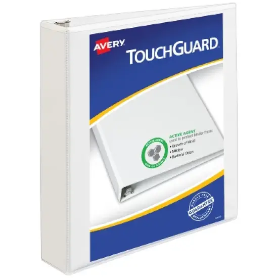 Avery TouchGuard Protection View 3 Ring Binder, Clear View Cover, 1.5" Slant Rings, 1 White Binder (17142) image {8}