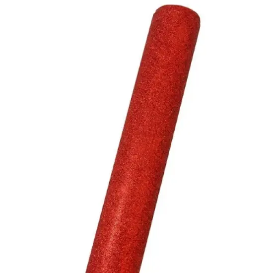 JAM PAPER Red Glitter Gift Wrapping Paper Roll - 1 pack of 25 Sq. Ft.: Valentines & Christmas Wrapping Paper image {2}