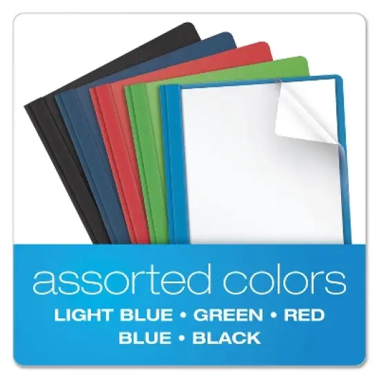 Oxford Clear Front Report Cover 3 Fasteners Letter Assorted Colors 25/Box 55813 image {4}