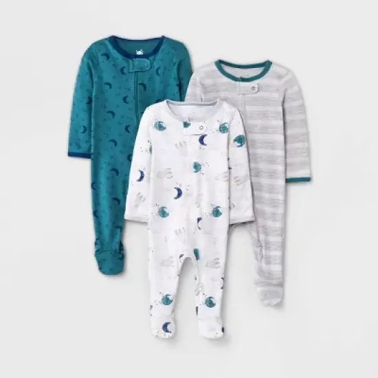 Baby Boys' 3pk Pandas Zip-Up Sleep N' Play - Cloud Island&trade; Heather Gray image {8}