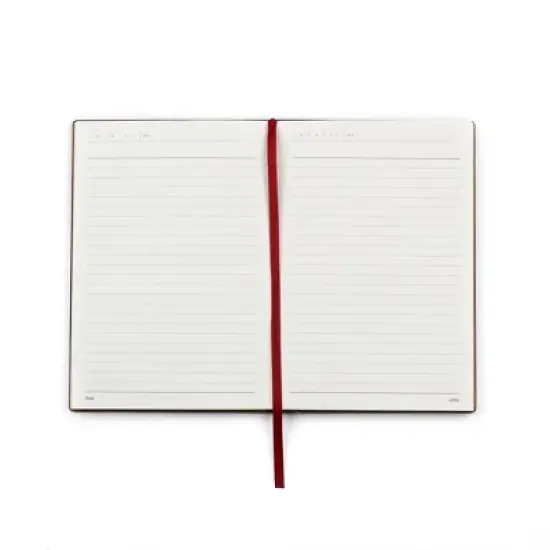 Denik Lined Journal Layflat with Ribbon Page Marker - Evelyn: Leather Hard Cover, Narrow Ruled, 5.75 x 8.25 Inches, 144 Pages image {3}