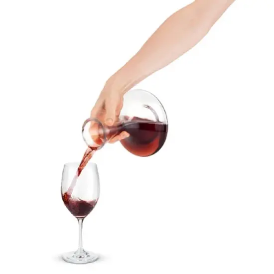 True Petite Wine Decanter, Glass Carafe, Red and White Wine, Wine Aeration, Bar Gadgets, Wine Lover Gifts, Holds 1 Standard Bottle, 28 oz image {5}