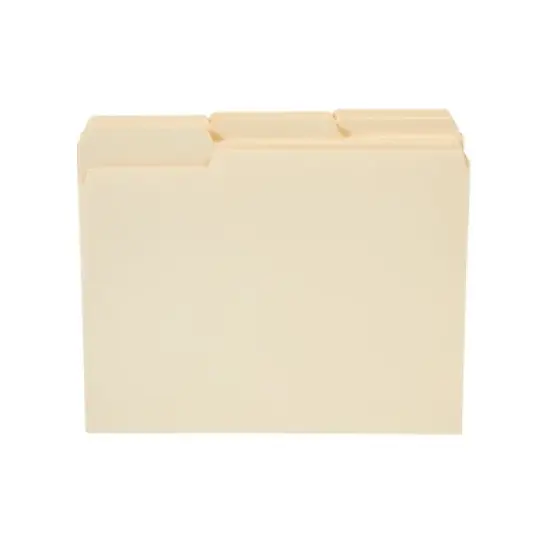 Staples 100% Recycled Manila File Folders Letter 3-Tab 100/Box (246850) TR246850-CC image {6}