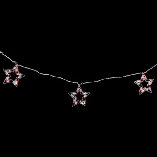 Northlight Patriotic Stars Patio Light Set - 5.25ft - White Wire - 5ct image {3}