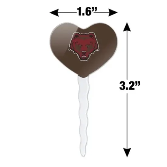 Brown University Primary Logo Heart Love Cupcake Picks Toppers Decoration Set of 6 image {5}