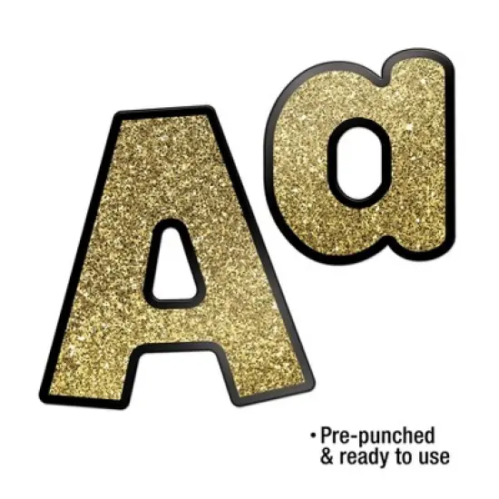 Carson Dellosa Education Sparkle + Shine Gold Glitter Combo Pack EZ Letters, 4-inch, 219 Pieces Per Pack, 2 Packs image {5}