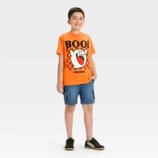 Boys' Nintendo Super Mario Boo Halloween Short Sleeve Graphic T-Shirt - Orange image {3}