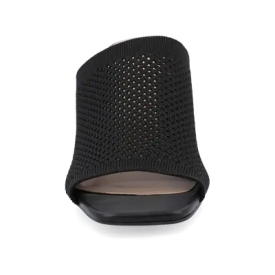 Journee Collection Womens Leighton Soft Knit Slip On Open Toe Pumps image {5}