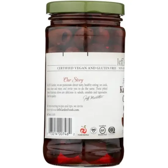 Jeff's Garden Organic Pitted Greek Kalamata Olives - Case of 6/7 oz image {3}