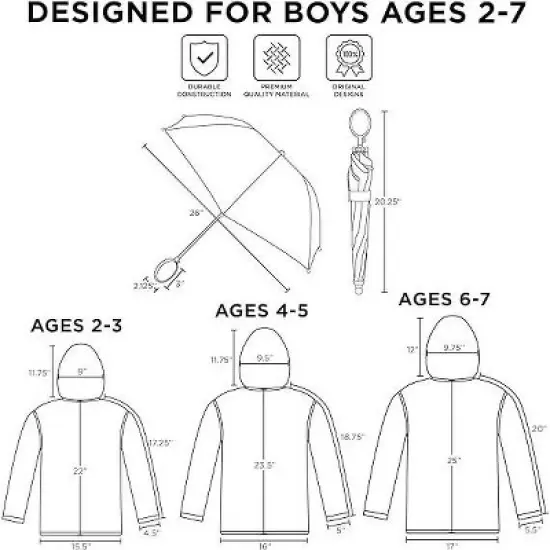 Mickey Mouse Boys Umbrella with Matching Raincoat Set, Kids Ages 2-7 image {6}