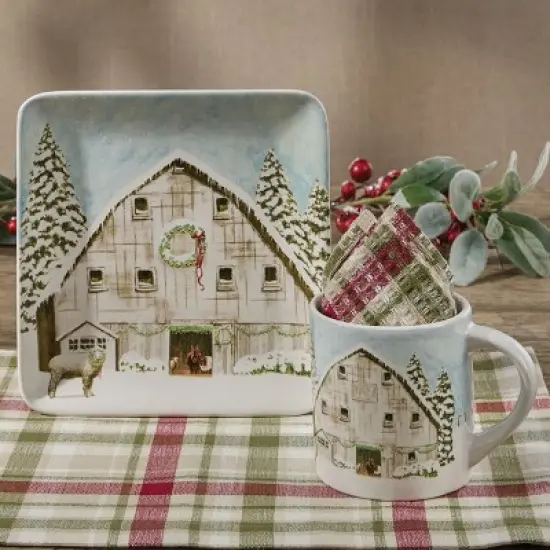 Park Designs Christmas Barn Salad Plate Set of 4 image {1}